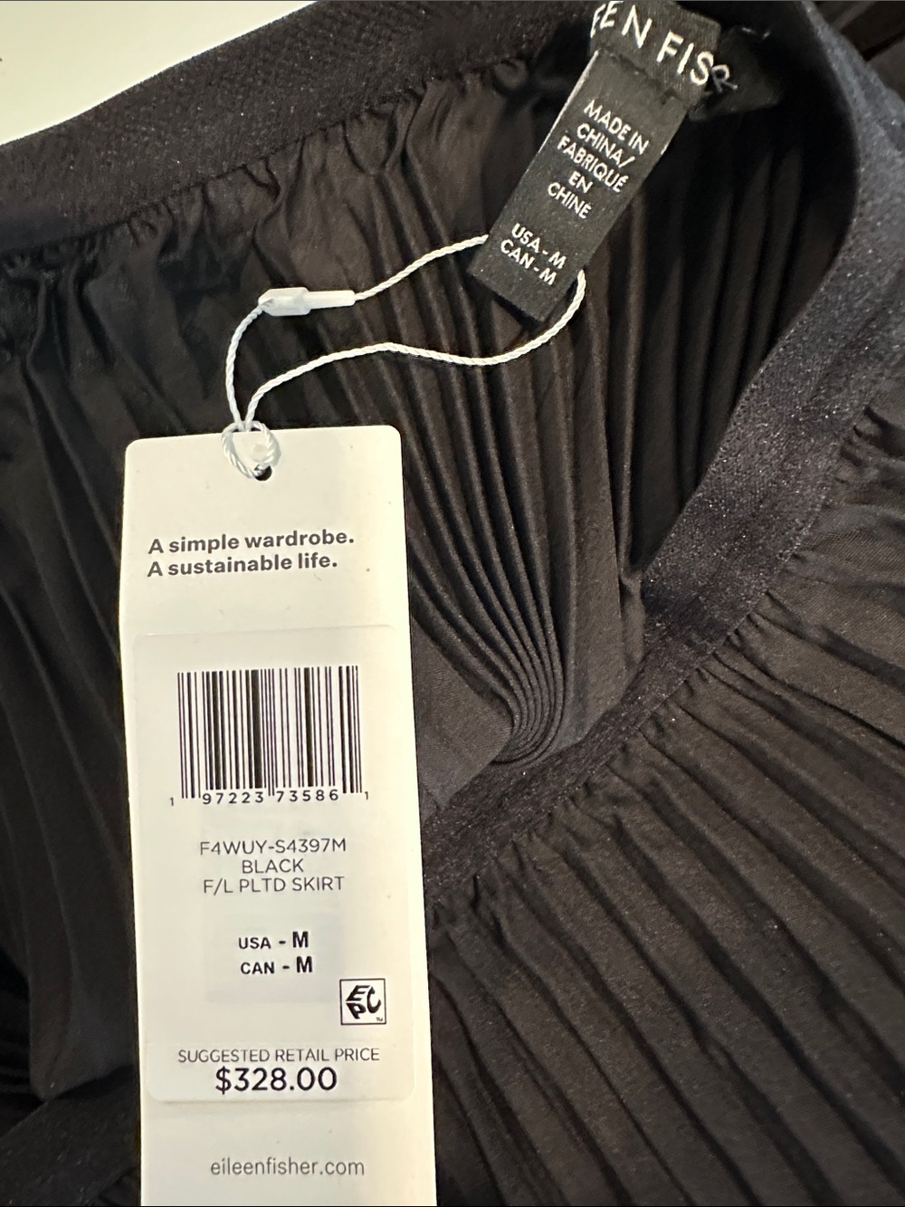 Eileen Fisher Med Lightweight Fluid Pleats Maxi Skirt Convertible Dress NWT $328 - Picture 4 of 6
